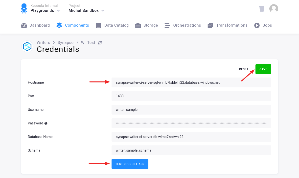 Screenshot - Save Credentials