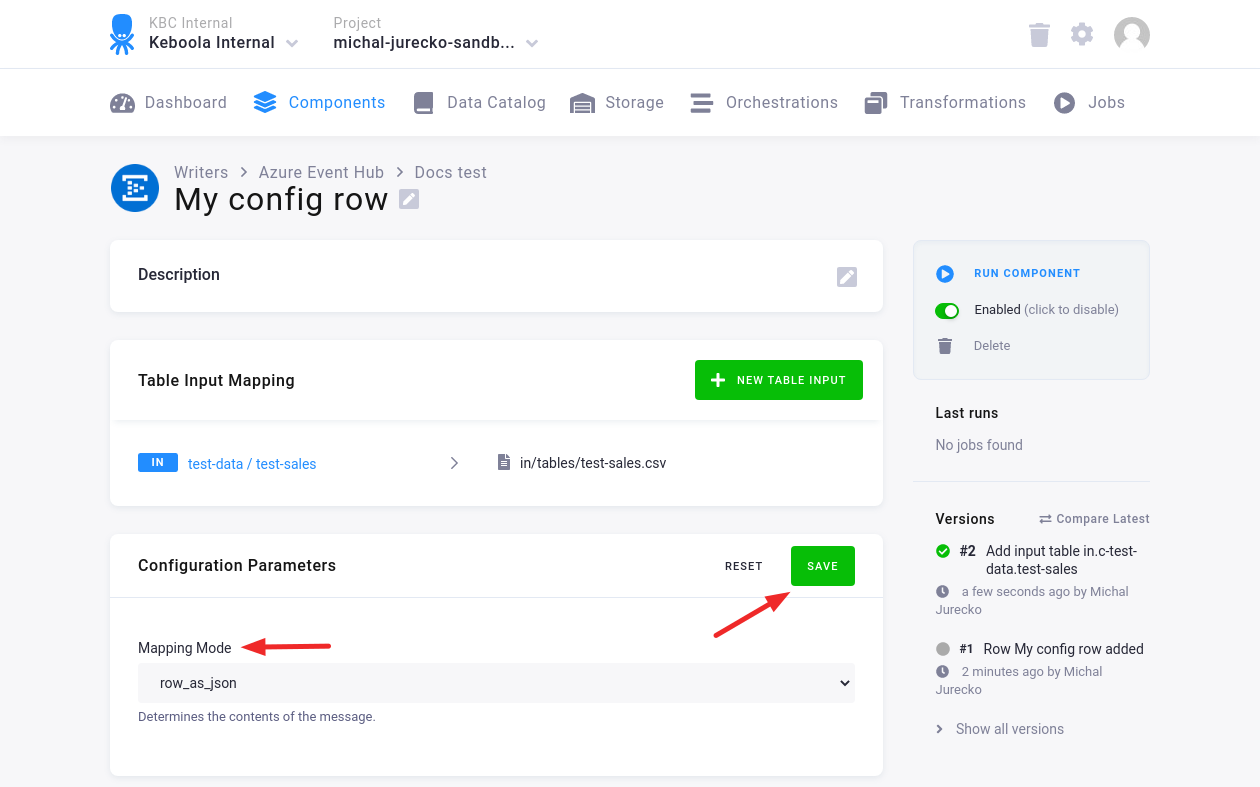 Screenshot - Configuration Row